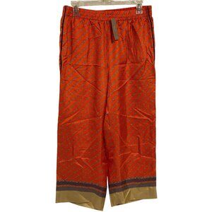 J. Crew Collection Pull-On Silk‎ Pant in Red Chains Print Size 8 NWT